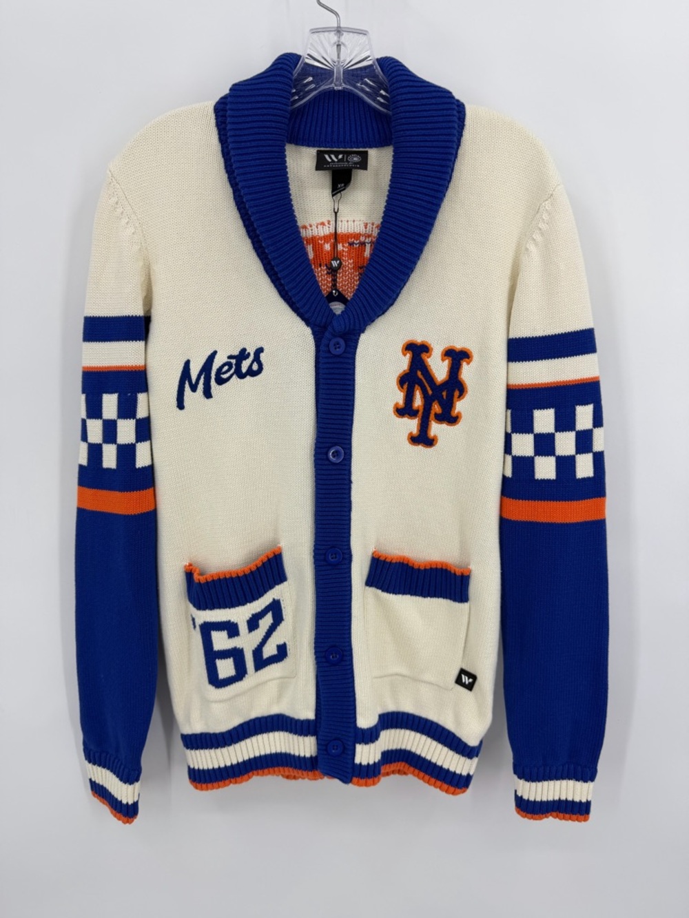 Anthropologie NWT The Wild Collective MLB NY Mets Cardigan Cotton Size XS - Picture 2 of 16